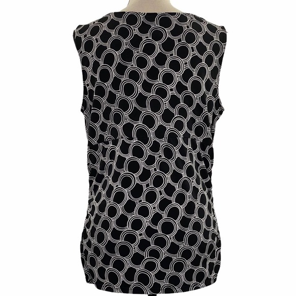 GEORGE Stretch Black White Geometric Blouse Large - Picture 3 of 9